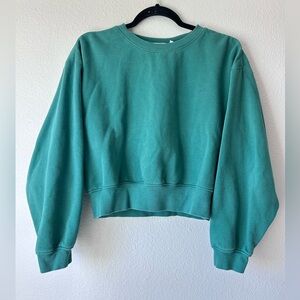 Weekday Cropped volume Sweatshirt green